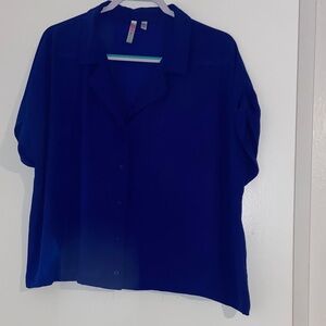 PINK + Lime Deep Blue Button-Down Shirt